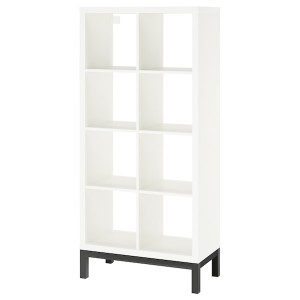 IKEA KALLAX shelving unit with underframe, 30 3/8x64 5/8 in White / Black, Ikea Outlet | 7093TJCLN