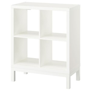 IKEA KALLAX shelving unit with underframe, 30 3/8x37 in White / White, Ikea Outlet | 6917LNVKE