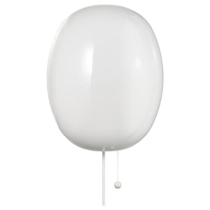 IKEA KALLBLIXT wall lamp, white glass, Ikea Outlet | 6293RLTFN
