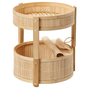 IKEA KANELMOTT vegetable/fruit basket, set of 2, bamboo, Ikea Outlet | 4739MNQXJ