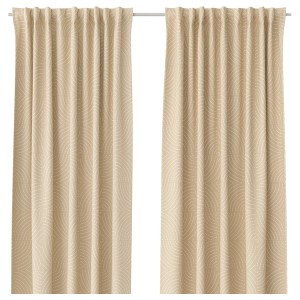 IKEA ÅKERMOLKE curtains, 1 pair, 57x98 in Beige, Ikea Outlet | 2643VIMWF