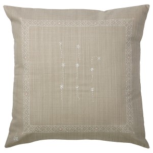 IKEA ÅKERNEJLIKA cushion cover, 20x20 in Beige / Flower, Ikea Outlet | 4362XCWUB