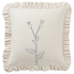 IKEA ÅKERNEJLIKA cushion cover, 20x20 in White Embroidery, Ikea Outlet | 4915SOXPL