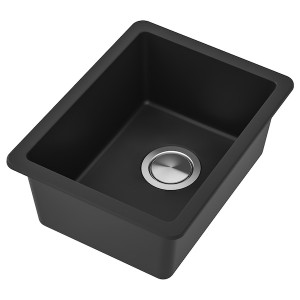 IKEA KILSVIKEN sink, black/quartz composite, 14 1/8x18 1/8 in, Ikea Outlet | 7683BKYVH