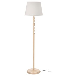 IKEA KINNAHULT floor lamp with LED bulb, ash/white, 59 in, Ikea Outlet | 5632UESBZ