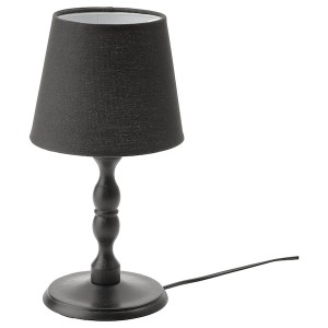 IKEA KINNAHULT table lamp, black ash/black, 14 in, Ikea Outlet | 2874ZECXG