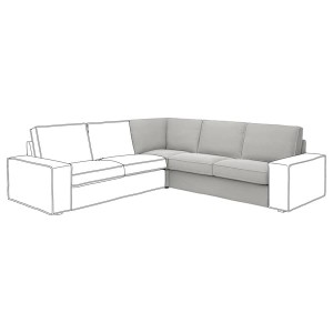 IKEA KIVIK cover for corner section Tallmyra White / Black, Ikea Outlet | 2038ZTSQB