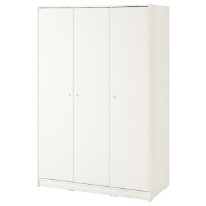 IKEA KLEPPSTAD Wardrobe with 3 doors, white, 46 1/8x69 1/4 in, Ikea Outlet | 8746XSLFG