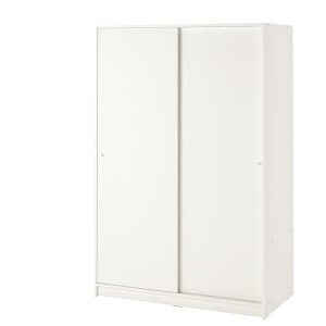 IKEA KLEPPSTAD wardrobe with sliding doors, white, 46 1/8x69 1/4 in, Ikea Outlet | 0349CXQDM