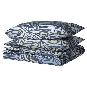 IKEA KLIPPNEJLIKA duvet cover and pillowcase(s), King Blue / Multicolor, Ikea Outlet | 8231BPGDI