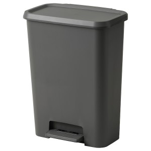 IKEA KNÖCKLA step trash can, dark gray, 13 gallon, Ikea Outlet | 2340SUGNF