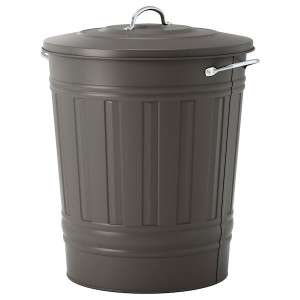 IKEA KNODD bin with lid, gray, 11 gallon, Ikea Outlet | 6940LMANE