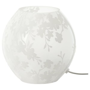 IKEA KNUBBIG table lamp, cherry-blossoms white, 7 in, Ikea Outlet | 9102ALHEM