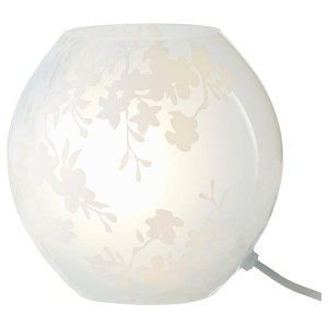 IKEA KNUBBIG table lamp with LED bulb, cherry-blossoms white, 7 in, Ikea Outlet | 0324DRIYL