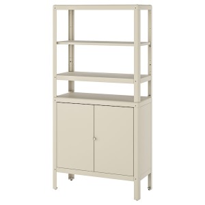 IKEA KOLBJÖRN shelving unit with cabinet, 31 1/2x14 5/8x63 3/8 in Beige, Ikea Outlet | 3564FWDXV