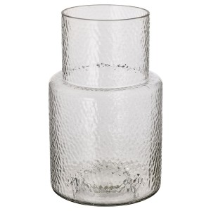 IKEA KONSTFULL vase, clear glass/patterned, 10 ¼ in, Ikea Outlet | 9421JXALI