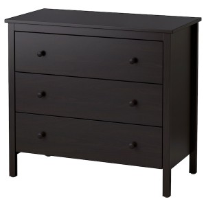 IKEA KOPPANG 3-drawer chest, 35 3/8x32 5/8 in Black / Brown, Ikea Outlet | 5980NDAHL