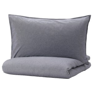 IKEA KOPPARBLAD duvet cover and pillowcase(s), King Dark Blue, Ikea Outlet | 4059CKVEQ