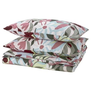 IKEA KORSKOVALL duvet cover and pillowcase(s), King Multicolor / Floral Pattern, Ikea Outlet | 7042KJZGP