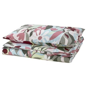 IKEA KORSKOVALL duvet cover and pillowcase(s), Twin Multicolor / Floral Pattern, Ikea Outlet | 2736DHWFG
