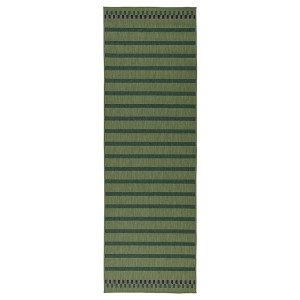IKEA KORSNING rug flatwoven, in/outdoor, 2'7 inx8'2 in Green Purple / Stripe, Ikea Outlet | 2168VZYJO