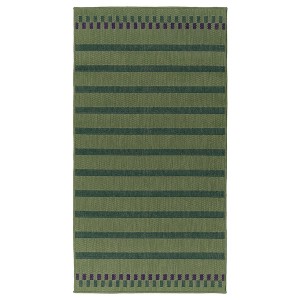 IKEA KORSNING rug flatwoven, in/outdoor, 2'7 inx4'11 in Green Purple / Stripe, Ikea Outlet | 6724ZMLFA