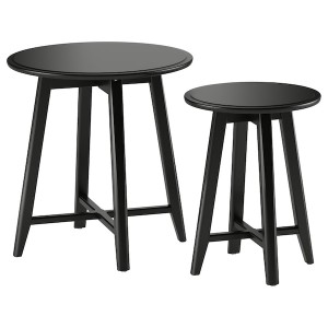 IKEA KRAGSTA Nesting tables, set of 2 Black, Ikea Outlet | 2456AHXEW