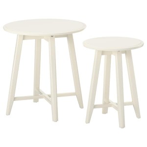 IKEA KRAGSTA Nesting tables, set of 2 White, Ikea Outlet | 7328UMTNR