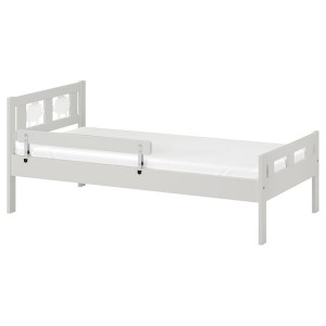 IKEA KRITTER bed frame with slatted bed base, 27 1/2x63 in Gray, Ikea Outlet | 0359LNGRM