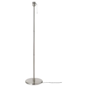 IKEA KRYSSMAST Floor lamp base with LED bulb, nickel plated, Ikea Outlet | 1983KWSBL