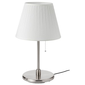 IKEA KRYSSMAST table lamp with LED bulb Nickel Plated, Ikea Outlet | 8250HOQDZ