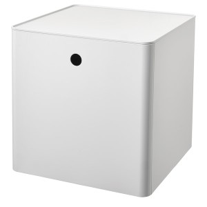 IKEA KUGGIS storage box with lid, white, 12 ½x12 ½x12 ½ in, Ikea Outlet | 7259QEJYD