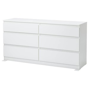 IKEA KULLEN 6-drawer dresser, white, 55 1/8x28 3/8 in, Ikea Outlet | 9364UCEFT