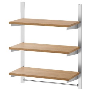 IKEA KUNGSFORS suspension rail w shelves and rail Stainless Steel / Ash, Ikea Outlet | 6872PQNOE