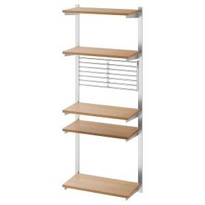 IKEA KUNGSFORS suspension rail with shelf/wll grid Stainless Steel / Ash, Ikea Outlet | 3259FIBRN