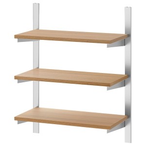 IKEA KUNGSFORS suspension rail with shelves, 23 5/8 in Stainless Steel / Ash, Ikea Outlet | 6950TEILG