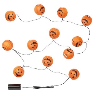 IKEA KUSTFYR LED string light with 12 lights, battery operated outdoor/pumpkin, Ikea Outlet | 6970MNGVE
