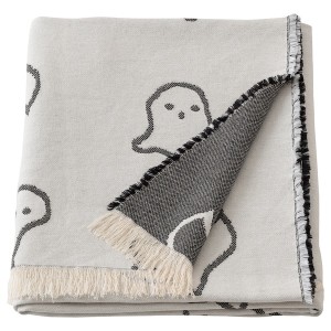 IKEA KUSTFYR throw, white/black, 51x67 in, Ikea Outlet | 8742KVQHB