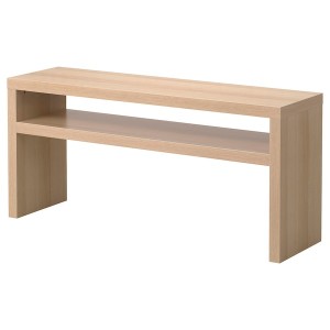 IKEA LACK console table, 55 1/8x15 3/8 in White Stained Oak, Ikea Outlet | 6709TZGPR