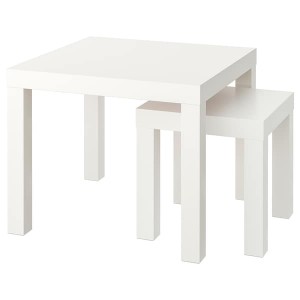 IKEA LACK nesting tables, set of 2, white, Ikea Outlet | 0128GYAVF