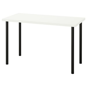 IKEA LAGKAPTEN / ADILS desk, 47 1/4x23 5/8 in White / Black, Ikea Outlet | 6183FWBVO