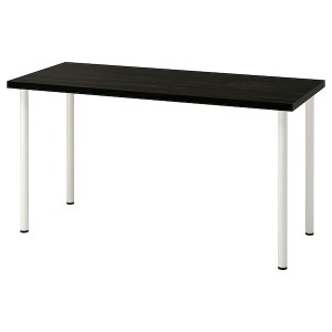 IKEA LAGKAPTEN / ADILS desk, 55 1/8x23 5/8 in Black / Brown / White, Ikea Outlet | 7981PRFBX