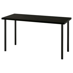 IKEA LAGKAPTEN / ADILS desk, 55 1/8x23 5/8 in Black / Brown / Black, Ikea Outlet | 7281VFMXA