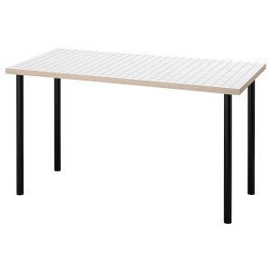 IKEA LAGKAPTEN / ADILS desk, 55 1/8x23 5/8 in White Anthracite / Black, Ikea Outlet | 0643WVOLT