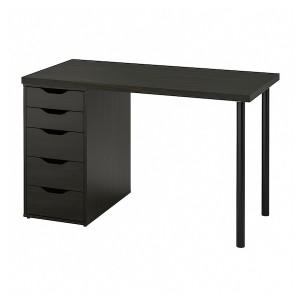 IKEA LAGKAPTEN / ALEX desk, 47 1/4x23 5/8 in Black / Brown / Black, Ikea Outlet | 1795LWGRB