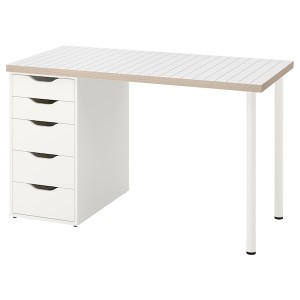 IKEA LAGKAPTEN / ALEX desk, 47 1/4x23 5/8 in White Anthracite / White, Ikea Outlet | 5021UWRSC