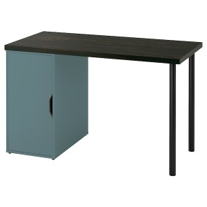 IKEA LAGKAPTEN / ALEX desk, 47 1/4x23 5/8 in Black / Brown / Gray / Turquoise, Ikea Outlet | 4897COREN