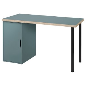 IKEA LAGKAPTEN / ALEX desk, 47 1/4x23 5/8 in Gray / Turquoise / Black, Ikea Outlet | 7485QGHPC