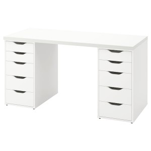 IKEA LAGKAPTEN / ALEX desk, 55 1/8x23 5/8 in White, Ikea Outlet | 9762HVQGB