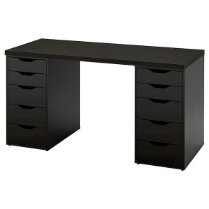 IKEA LAGKAPTEN / ALEX desk, 55 1/8x23 5/8 in Black / Brown, Ikea Outlet | 1732PKFLI